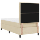 Box spring seng med madras Creme 80 x 200 cm Stof