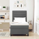 Box spring seng med madras Mørkegrå 90 x 190 cm Stof