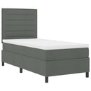 Box spring seng med madras Mørkegrå 90 x 190 cm Stof