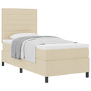 Box spring seng med madras Creme 90 x 190 cm Stof