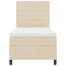 Box spring seng med madras Creme 90 x 190 cm Stof