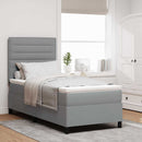 Box spring seng med madras Lysegrå 90 x 200 cm Stof
