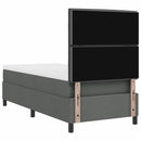 Box spring seng med madras Mørkegrå 90 x 200 cm Stof