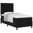 Box spring seng med madras med hovedgærde Sort 90 x 200 cm Stof