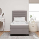 Box spring seng med hovedgærde Gråbrun 90 x 200 cm Stof