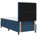 Box spring seng med madras med hovedgærde Blå 100 x 200 cm Stof