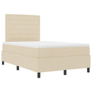 Box spring seng med madras Creme 120 x 190 cm Stof