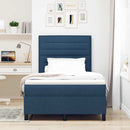 Box spring seng med madras med hovedgærde Blå 120 x 190 cm Stof