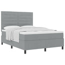 Box spring seng med madras Lysegrå 140 x 190 cm Stof