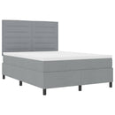 Box spring seng med madras Lysegrå 140 x 190 cm Stof
