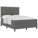 Box spring seng med madras Mørkegrå 140 x 190 cm Stof