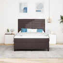 Box spring seng med madras Mørk Brun 140 x 190 cm Stof