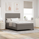 Box spring seng med hovedgærde Gråbrun 140 x 200 cm Stof