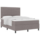 Box spring seng med hovedgærde Gråbrun 140 x 200 cm Stof