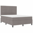 Box spring seng med hovedgærde Gråbrun 140 x 200 cm Stof