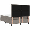 Box spring seng med hovedgærde Gråbrun 140 x 200 cm Stof