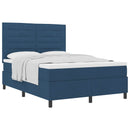 Box spring seng med madras med hovedgærde Blå 140 x 200 cm Stof
