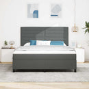 Box spring seng med madras Mørkegrå 180 x 200 cm Stof