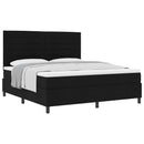 Box spring seng med madras Sort 180 x 200 cm Stof
