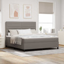 Box spring seng med hovedgærde Gråbrun 180 x 200 cm Stof
