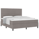Box spring seng med hovedgærde Gråbrun 180 x 200 cm Stof