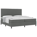 Box spring seng med madras Mørkegrå 200 x 200 cm Stof