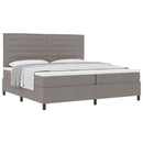 Box spring seng med hovedgærde Gråbrun 200 x 200 cm Stof