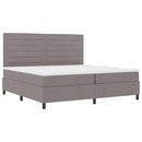 Box spring seng med hovedgærde Gråbrun 200 x 200 cm Stof