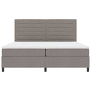 Box spring seng med hovedgærde Gråbrun 200 x 200 cm Stof