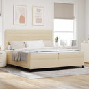 Box spring seng med madras Creme 200 x 200 cm Stof