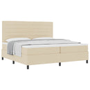 Box spring seng med madras Creme 200 x 200 cm Stof