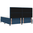 Box spring seng med madras med hovedgærde Blå 200 x 200 cm Stof