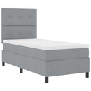 Box spring seng med madras Lysegrå 80 x 200 cm Stof