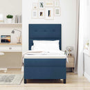 Box spring seng med hovedgærde Blå 80 x 200 cm Stof