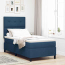 Box spring seng med hovedgærde Blå 90 x 190 cm Stof