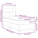 Box spring seng med hovedgærde Gråbrun 90 x 200 cm Stof