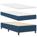 Box spring seng med hovedgærde Blå 90 x 200 cm Stof