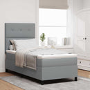 Box spring seng med madras Lysegrå 100 x 200 cm Stof