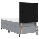 Box spring seng med madras Lysegrå 100 x 200 cm Stof