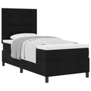 Box spring seng med hovedgærde Sort 100 x 200 cm Stof
