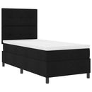 Box spring seng med hovedgærde Sort 100 x 200 cm Stof