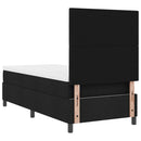 Box spring seng med hovedgærde Sort 100 x 200 cm Stof