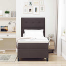 Box spring seng med hovedgærde Mørk Brun 100 x 200 cm Stof