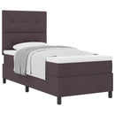 Box spring seng med hovedgærde Mørk Brun 100 x 200 cm Stof