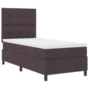 Box spring seng med hovedgærde Mørk Brun 100 x 200 cm Stof