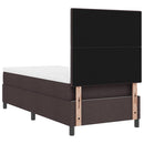 Box spring seng med hovedgærde Mørk Brun 100 x 200 cm Stof