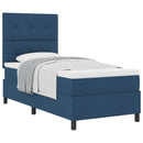 Box spring seng med pude med hovedgærde Blå 100 x 200 cm Stof