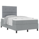 Box spring seng med hovedgærde Lysegrå 120 x 190 cm Stof