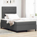 Box spring seng med hovedgærde Mørkegrå 120 x 190 cm Stof