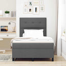 Box spring seng med hovedgærde Mørkegrå 120 x 190 cm Stof